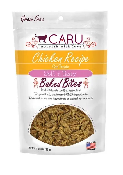 2.75 oz. Caru Natural Chicken Recipe Cat Bites - Health/First Aid